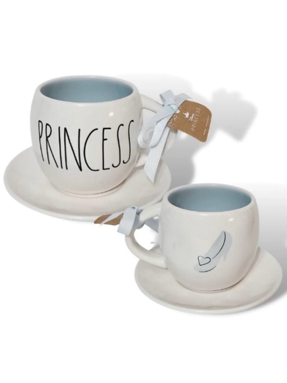 NWT Rae Dunn Disney Princess Iridescent Cinderella Glass Slipper Topper Lid Mug